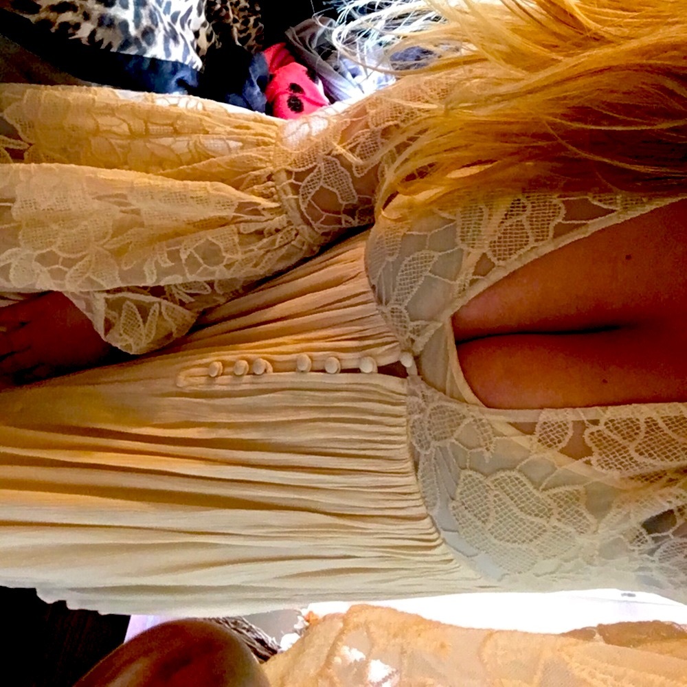 Free People Lace fairytale bell sleeves sexy Dress
